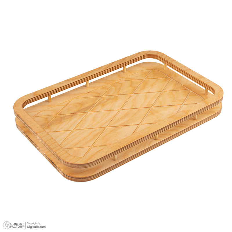 سینی بدون دسته مدل مستطیل طرح سبد سایز 36x24 سانتی متر