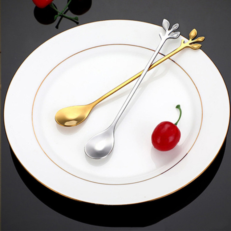 قاشق شربت خوری مدل برگ درخت بسته 12 عددی