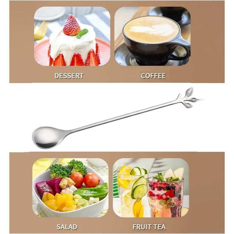 قاشق شربت خوری مدل برگ درخت بسته 12 عددی