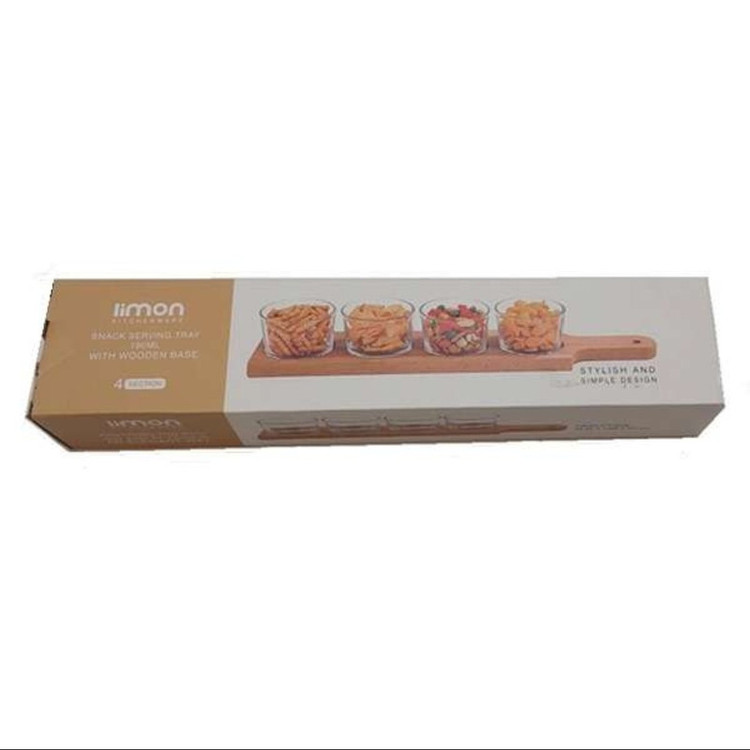 اردوخوری لیمون مدل گرد پایه چوبی مجموعه 5 عددی