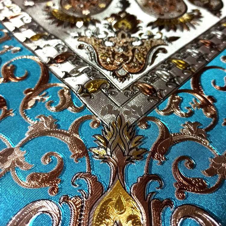 سفره چهار نفره طرح ترمه مدل پشت نخی رزین سایز 100×100 سانتی متر