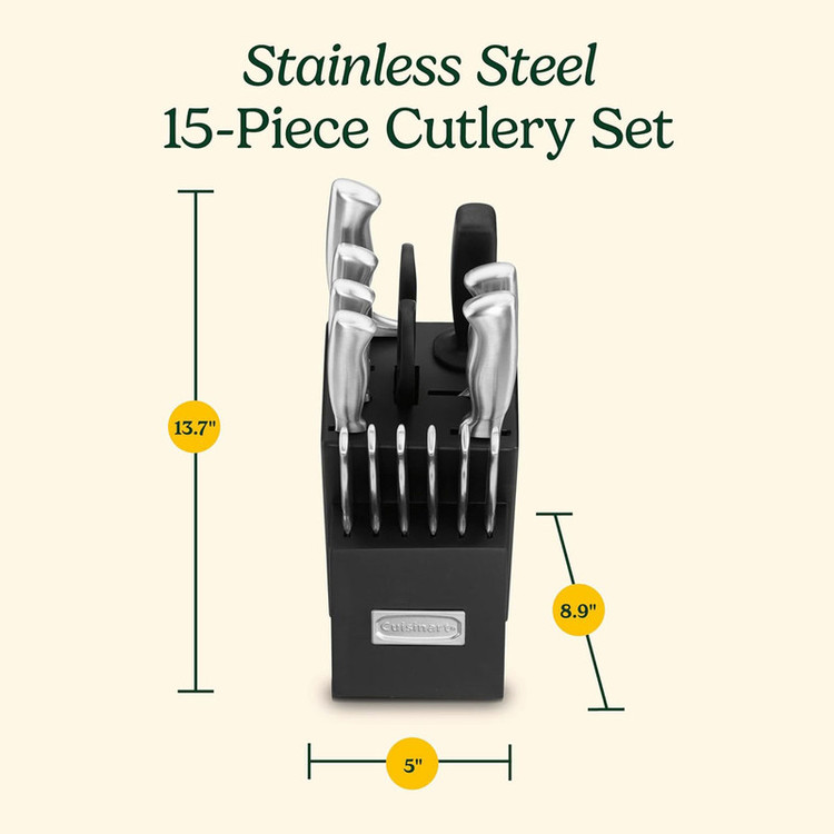 سرویس چاقو آشپزخانه 15 پارچه کوئیزینارت مدل C77SS-15PK