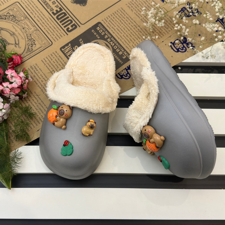 دمپایی حوله ای زیتون مدل کریسمس کد GY