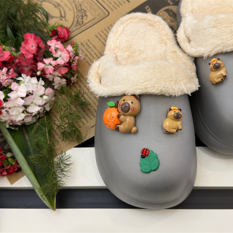 دمپایی حوله ای زیتون مدل کریسمس کد GY