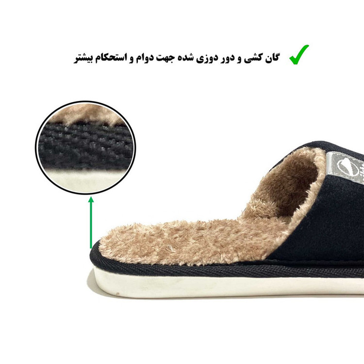 دمپایی حوله ای مردانه نیکتا مدل M-56 کد RS-BK-211