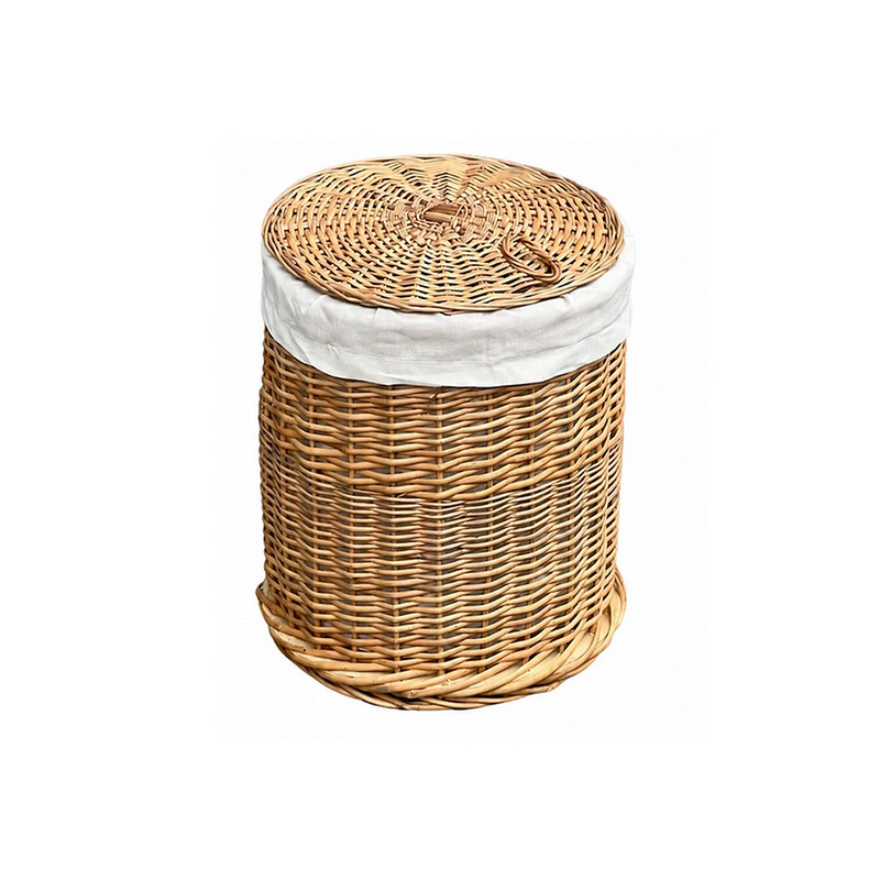 سبد رخت چرک مدل استوانه طرح درب دار کد 03