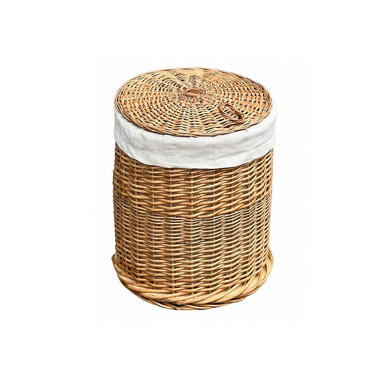 سبد رخت چرک مدل استوانه طرح درب دار کد 03