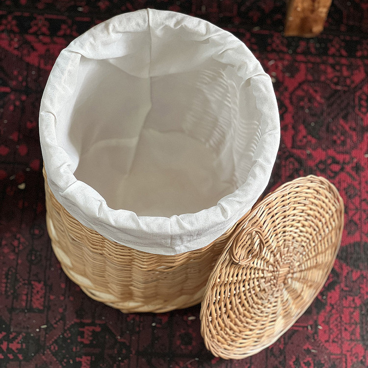 سبد رخت چرک مدل استوانه طرح درب دار کد 03