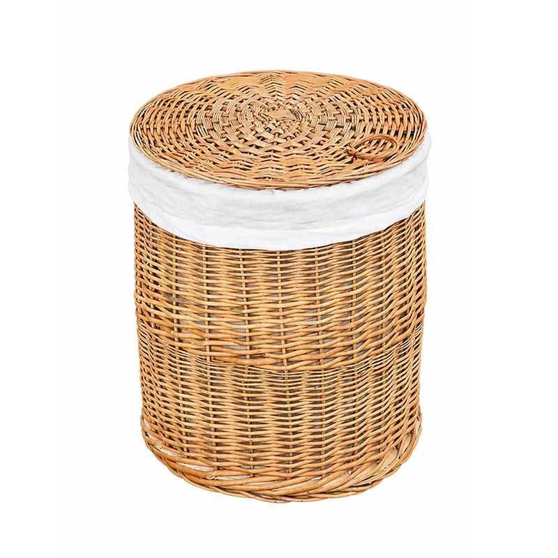 سبد رخت چرک مدل استوانه طرح درب دار کد 02