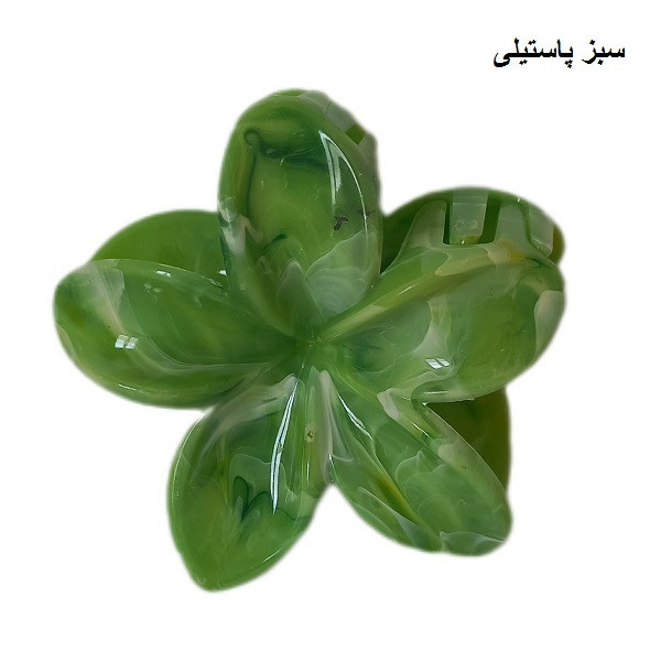 کلیپس مو زنانه مدل مرمر طرح گل پلومریا