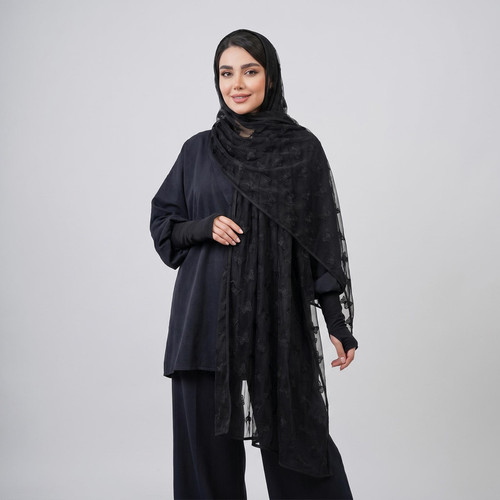 شال زنانه مدل توری پروانه برجسته ریز تابستانی