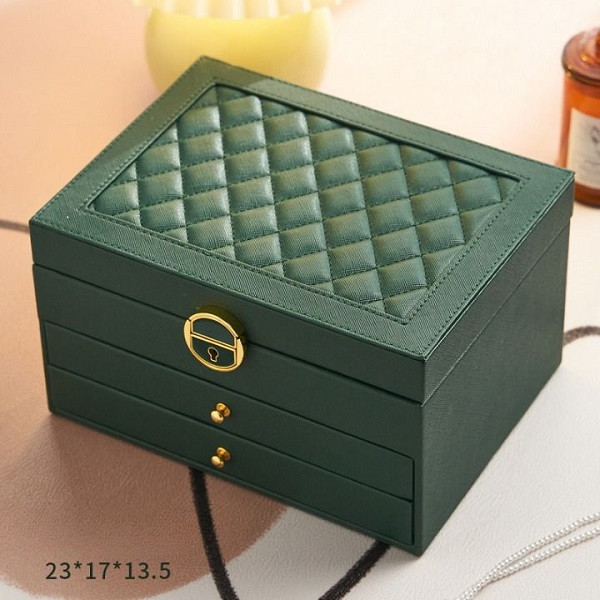 جعبه جواهرات مدل چرمی 3طبقه