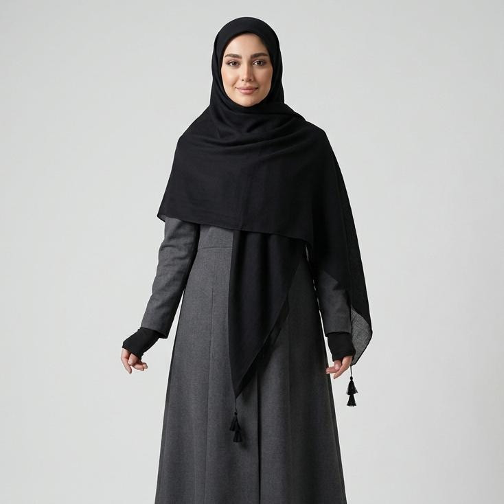 روسری زنانه مدل نخی خنک طرح ساده منگوله دار کد ana-4096