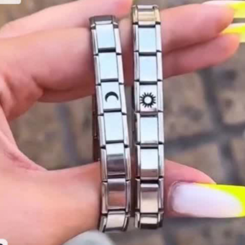 ست دستبند زنانه و مردانه مدل ماه و خورشید