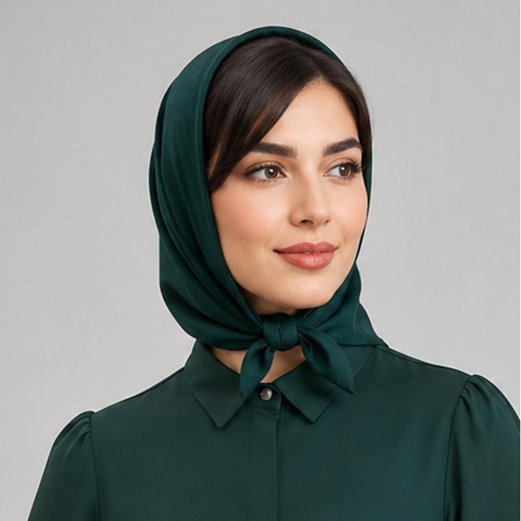 روسری نخ زنانه مدل مینی اسکارف نخی ساده کد 2 با طول و عرض 65x65 سانتیمتر