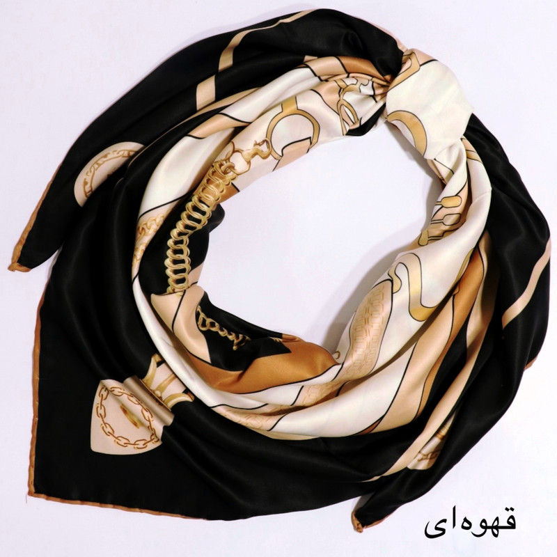 روسری زنانه مدل ابریشم توییل مجلسی طرح پاپیون مزونی کد 1020