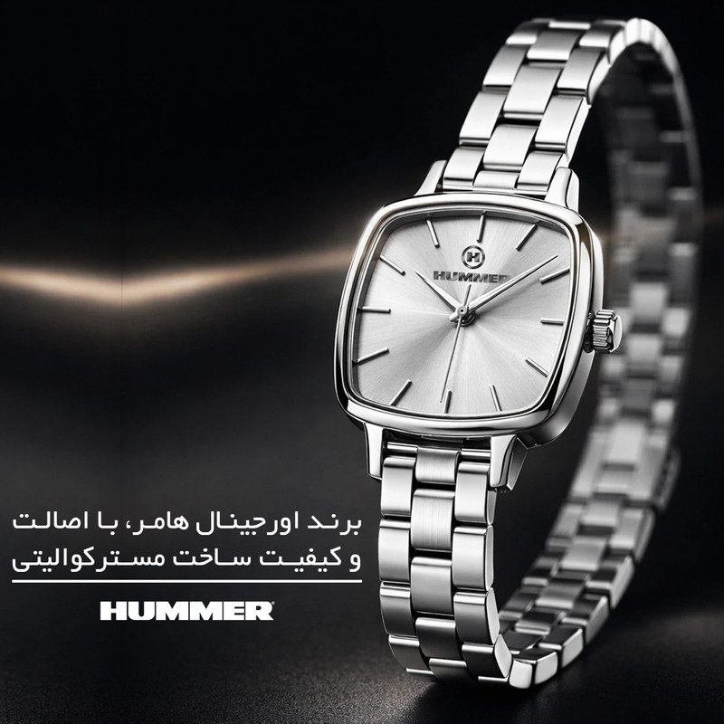 ساعت مچی عقربهای کوارتز زنانه هامر مدل موتور ژاپن قفل مخفی کد 815L-C1