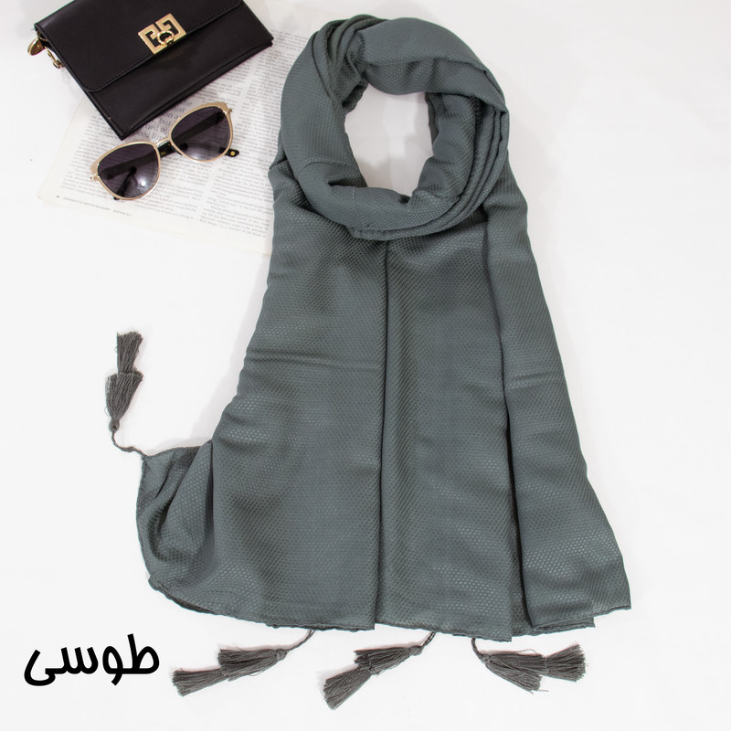 شال زنانه مدل نخی ساده منگوله دار خنک کد A-2261