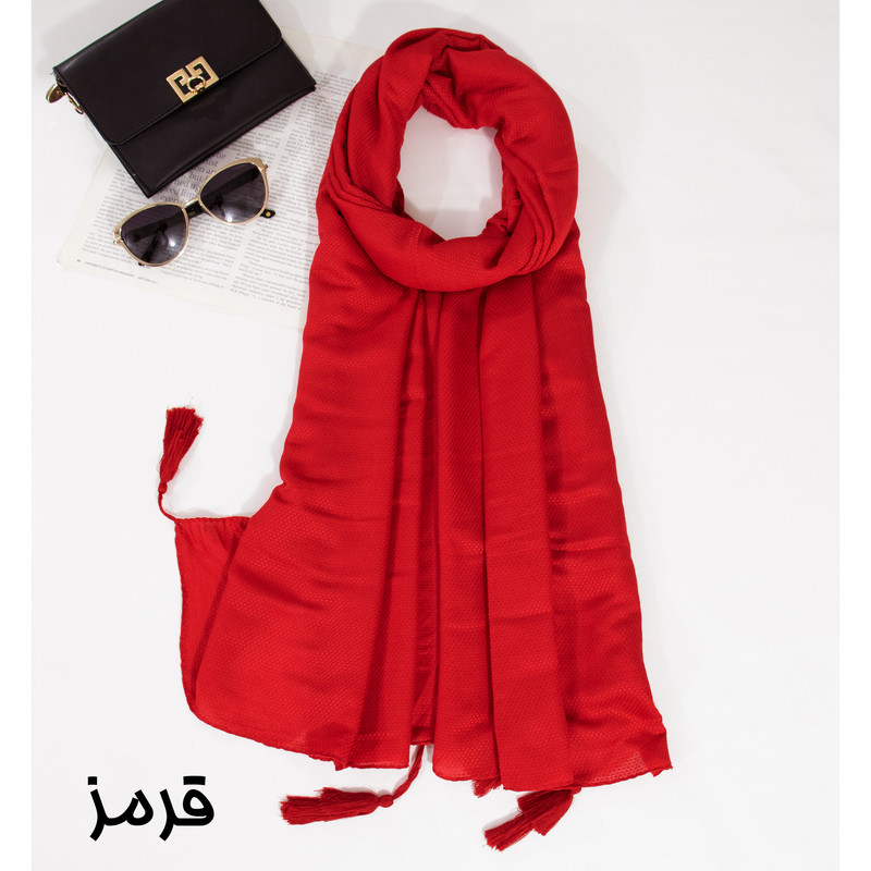 شال زنانه مدل نخی ساده منگوله دار خنک کد A-2261
