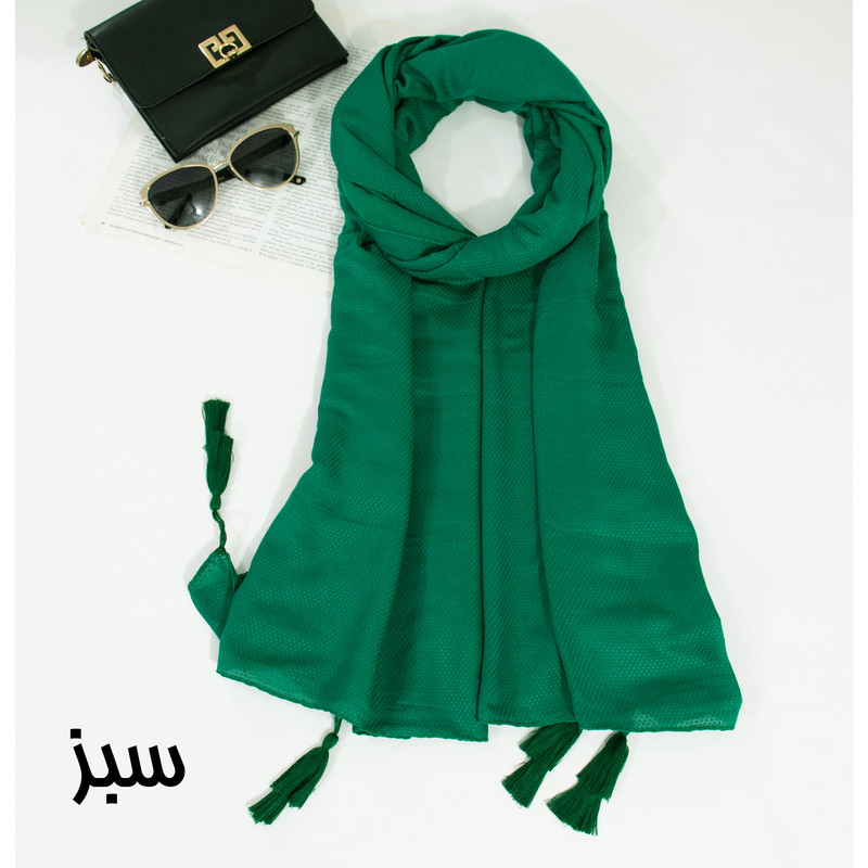 شال زنانه مدل نخی ساده منگوله دار خنک کد A-2261