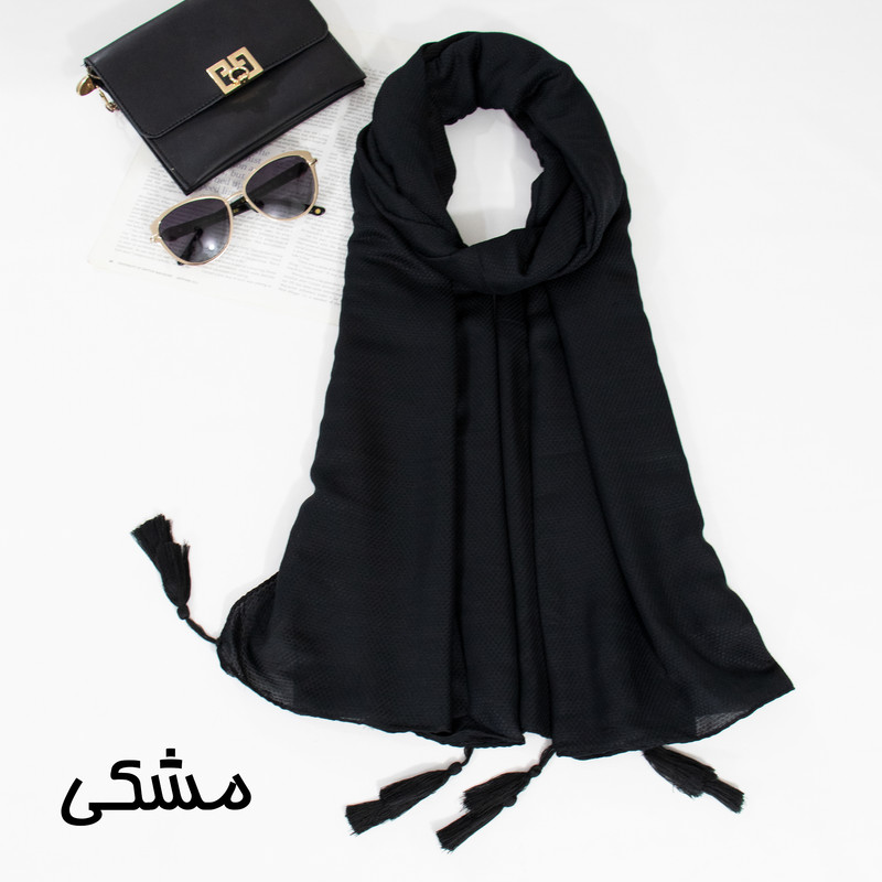 شال زنانه مدل نخی ساده منگوله دار خنک کد A-2261