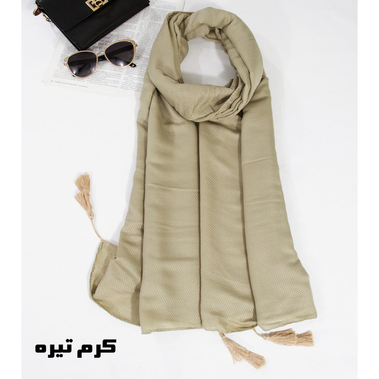 شال زنانه مدل نخی ساده منگوله دار خنک کد A-2261