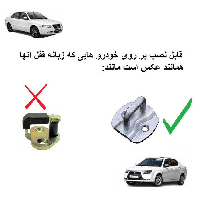 صداگیر قفل درب خودرو مدل orm مناسب برای سورن پلاس مجموعه 4 عددی
