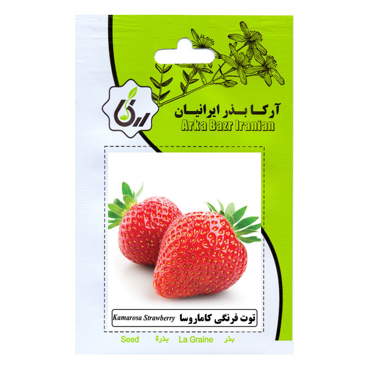 بذر میوه توت فرنگی کاماروسا و توت فرنگی گاویتا آرکا بذر ایرانیان کد ARK-A-ARK-02 وزن 20 گرم مجموعه 2 عددی