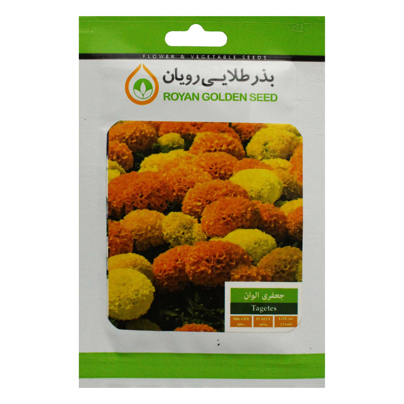 بذر گل جعفری الوان بذر طلایی رویان کد BZTR-013
