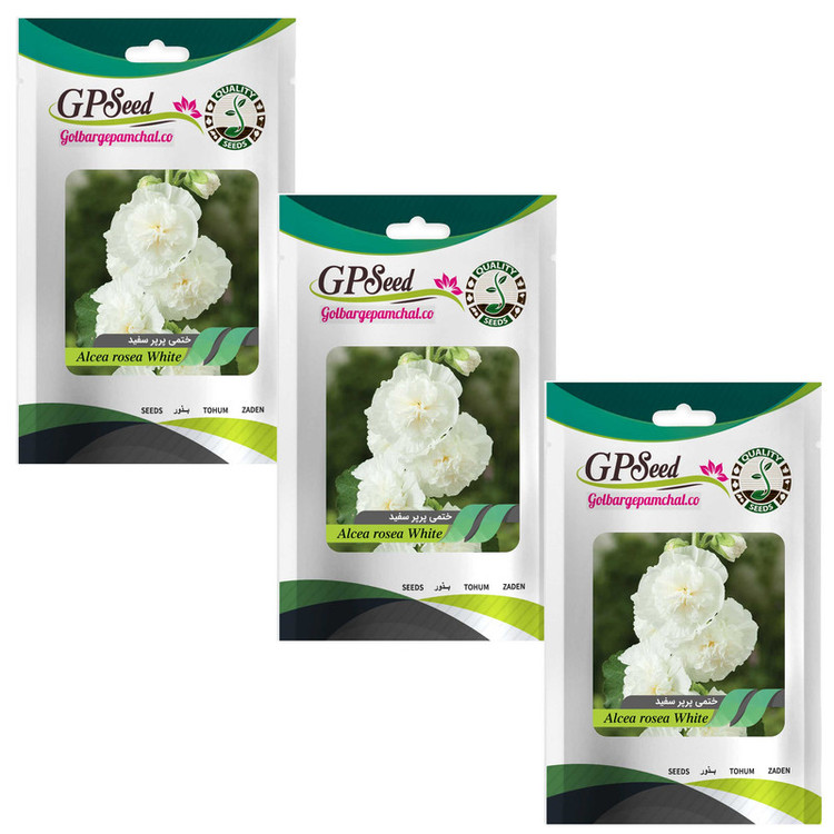 بذر گل ختمی پرپر سفید گلبرگ پامچال کد GPF-244 مجموعه 3 عددی