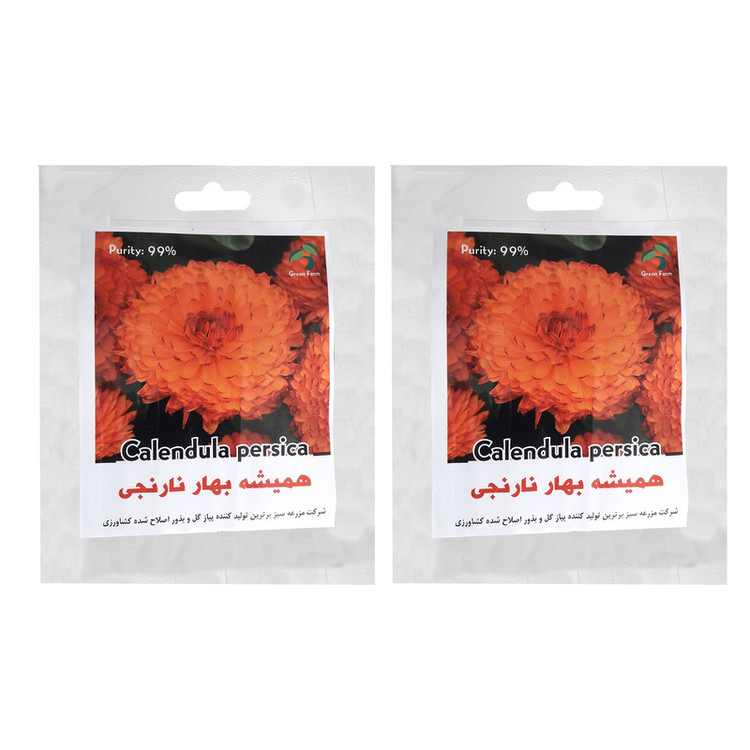 بذر گل همیشه بهار نارنجی گرین فارم کد 003 بسته 2 عددی