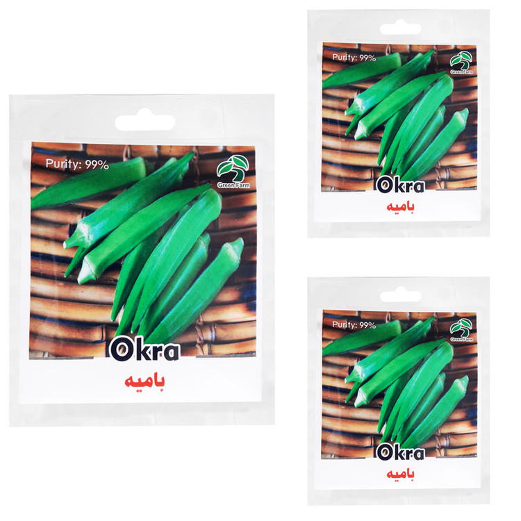بذر بامیه گرین فارم کد BZT-48 بسته 3 عددی