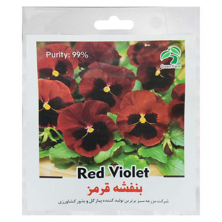 بذر گل بنفشه قرمز گرین فارم کد GRB 1 بسته 3 عددی