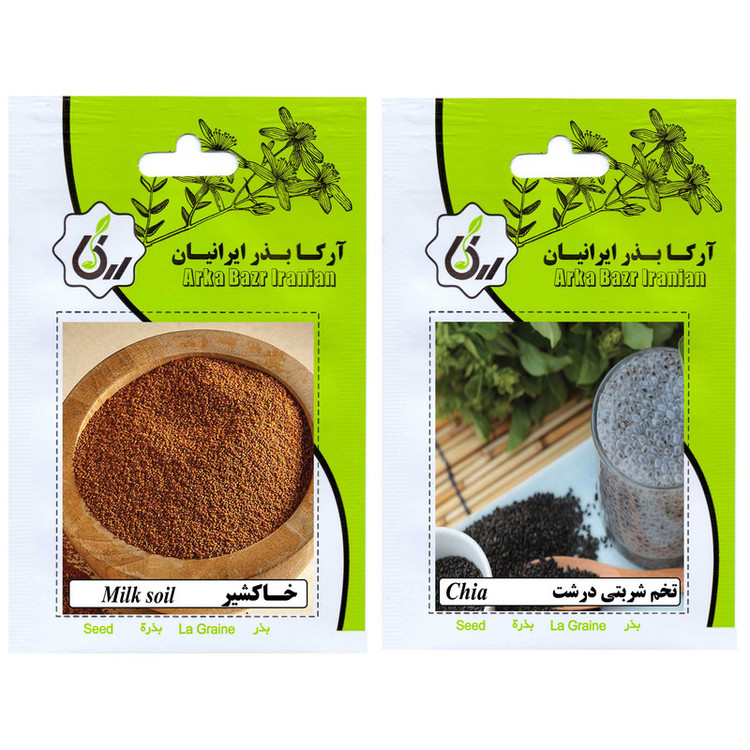 بذر گیاه دارویی خاکشیر و تخم شربتی آرکا بذر ایرانیان کد ARK-A-ARK-02 وزن 25 گرم مجموعه 2 عددی