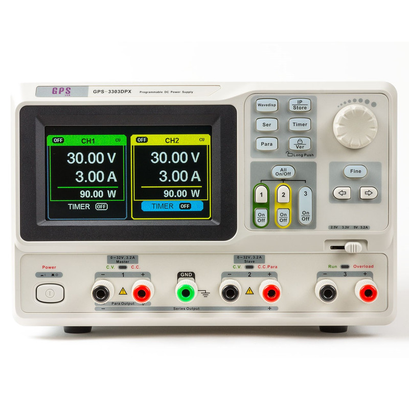 منبع تغذیه جی پی اس لیمیتد مدل GPS-3303DPX قابل برنامه ریزی 30 ولت 3 آمپر دوبل