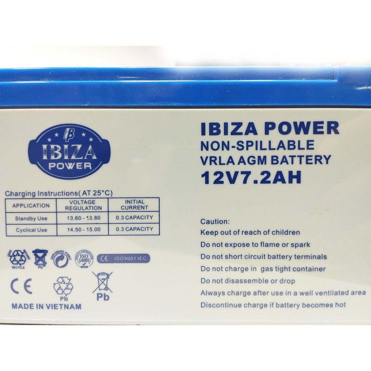 باتری سیلد اسید 12 ولت 7.2 آمپر ساعت ایبیزا مدل KSRE-12V-7.2A