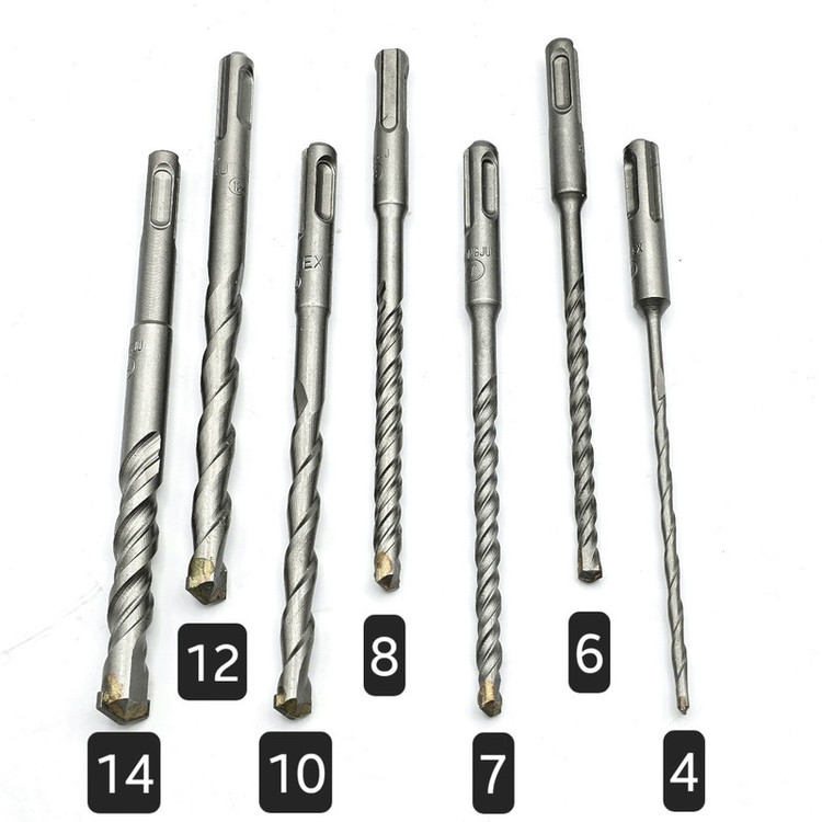 مته الماسه چهار شیار گوانژو کد 16-CM سایز 4-6-7-8-10-12-14 مجموعه 7 عددی