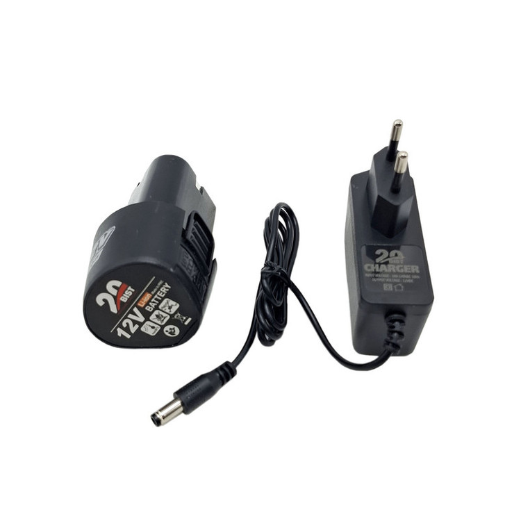 مجموعه شارژر و باتری دریل شارژی 12 ولت 1/5 آمپر بیست مدل 12V مجموعه 2 عددی