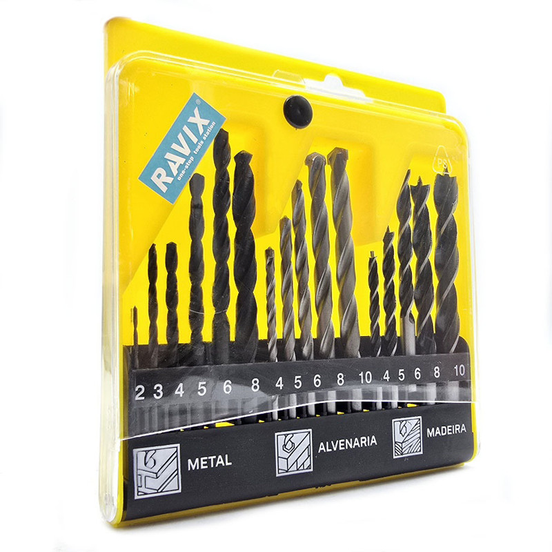 مته راویکس مخصوص چوب و آهن و دیوار مدل -16PCS-METAL-ALVENARIA-MADEIRA مجموعه 16 عددی