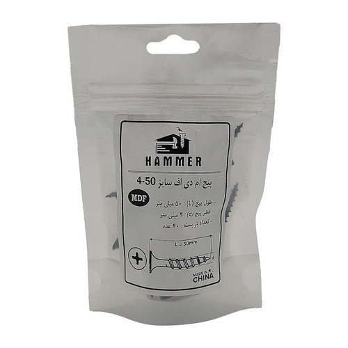 پیچ ام دی اف هامر مدل 4x50mm بسته 40 عددی