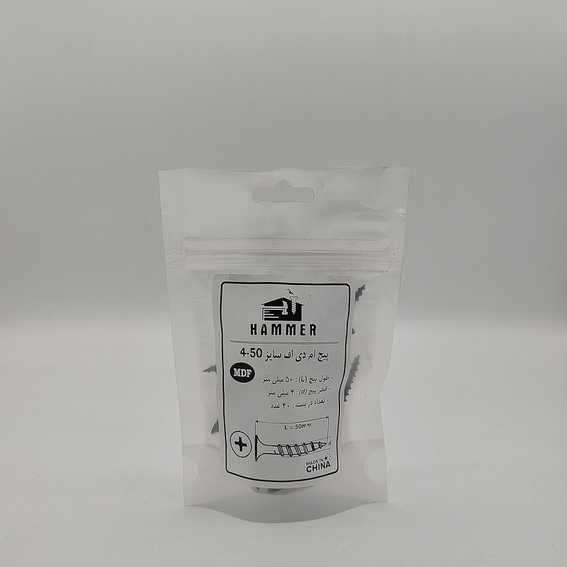 پیچ ام دی اف هامر مدل 4x50mm بسته 40 عددی