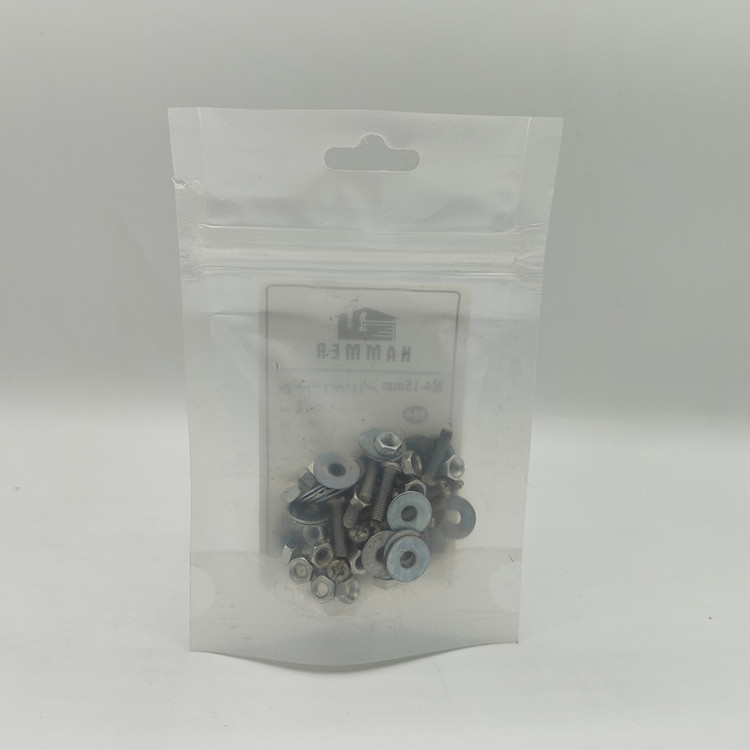 پیچ و مهره و واشر هامر مدل استوانه کد M4-15mm بسته 75 عددی