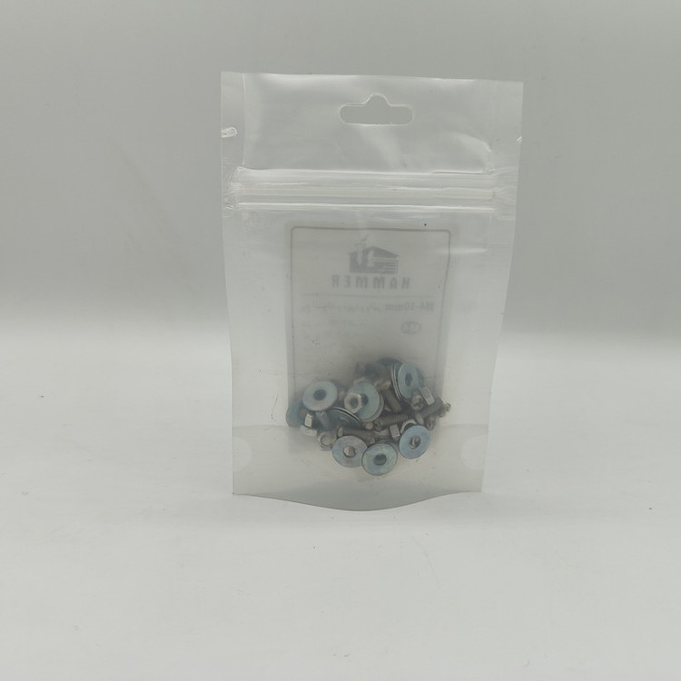 پیچ و مهره و واشر هامر مدل استوانه کد M4-10mm بسته 75 عددی