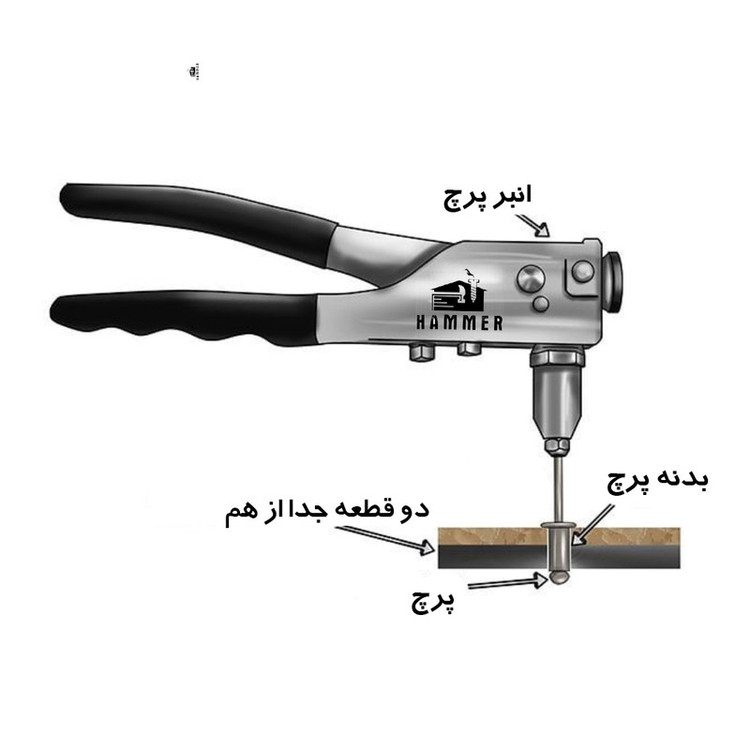 میخ پرچ هامر مدل 5x35mm-P بسته 25 عددی