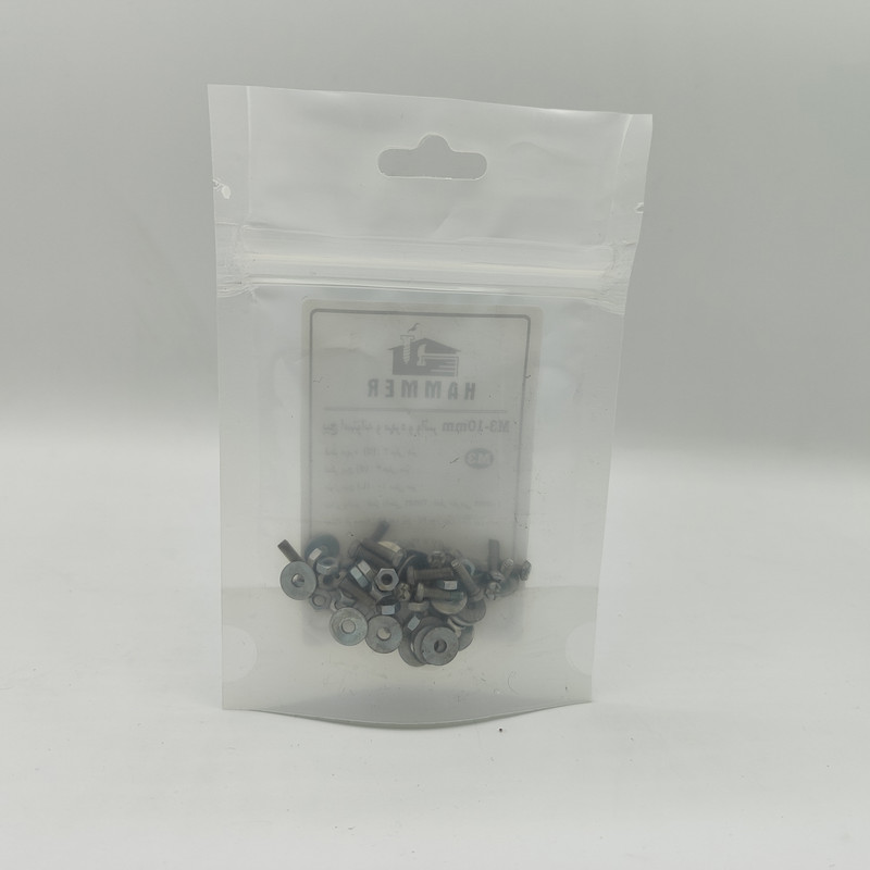 پیچ و مهره و واشر هامر مدل استوانه کد M3-10mm بسته 75 عددی