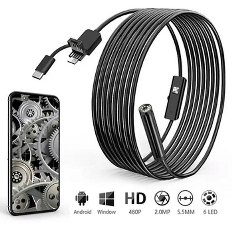 دوربین شلنگی مدل فنری منعطف 20Meters 2 lenses HD