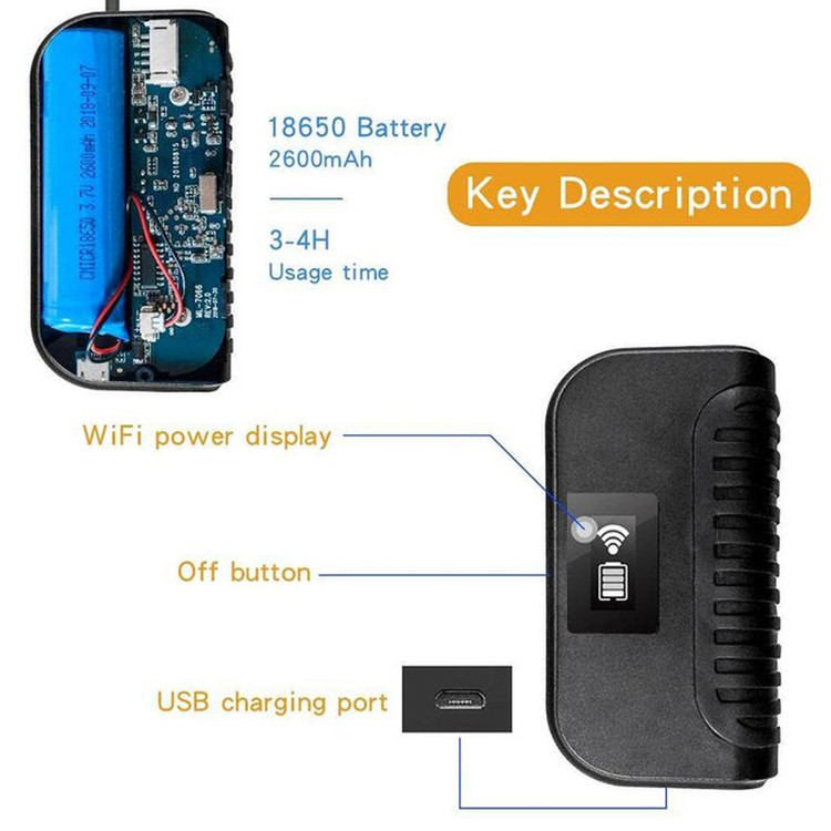 دوربین شلنگی مدل وای فای منعطف فلزی 10M Auto Fokus