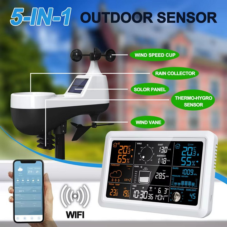 ایستگاه هواشناسی دیجیتال آنلاین مدل KHX-5107WIFI