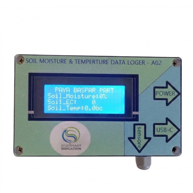 دیتالاگر پایش دما و رطوبت و EC خاک مدل EcoSmart A02