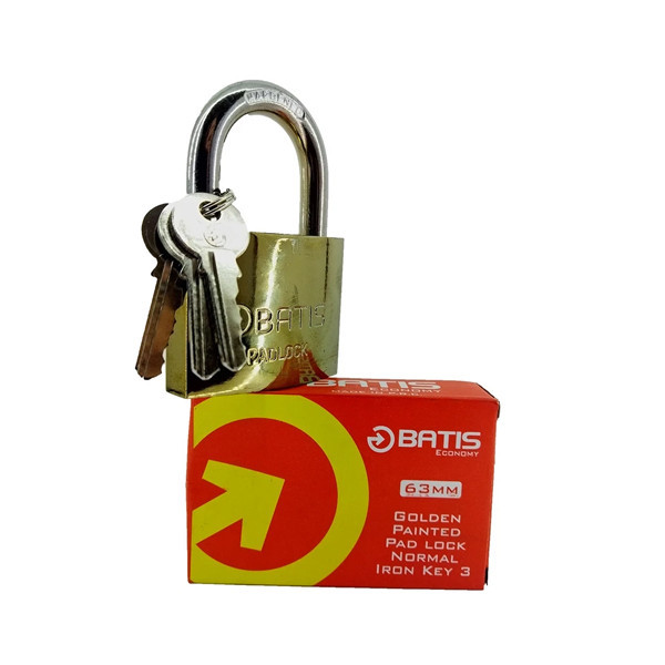 قفل آویز باتیس مدل IR-SH سایز 75 میلی متر به همراه 3 کلید شیار دار